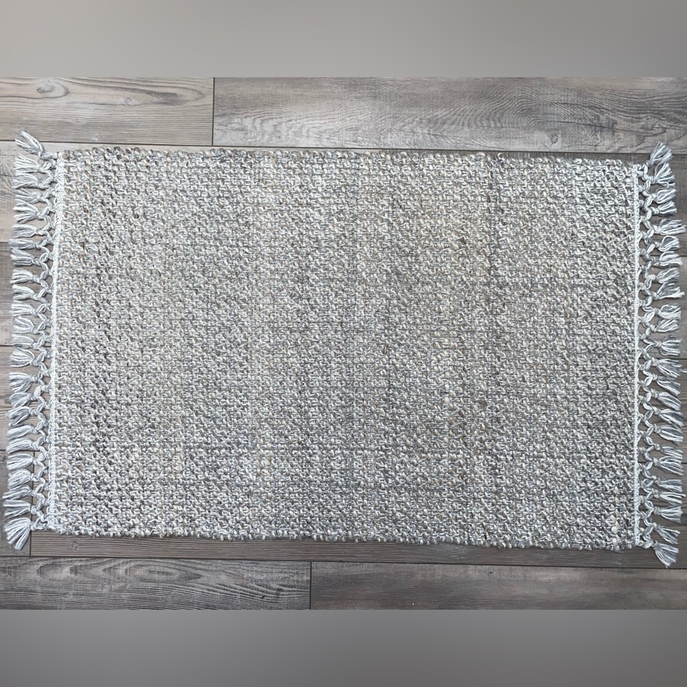 Indoor Outdoor Woven Rug Heathered Gray - Threshold Designed with Studio McGee